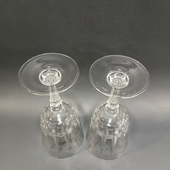 Pair of Stemmed Wine Glasses Water Goblets Chantelle by Cristal D'Arques Durand - Picture 5 of 7